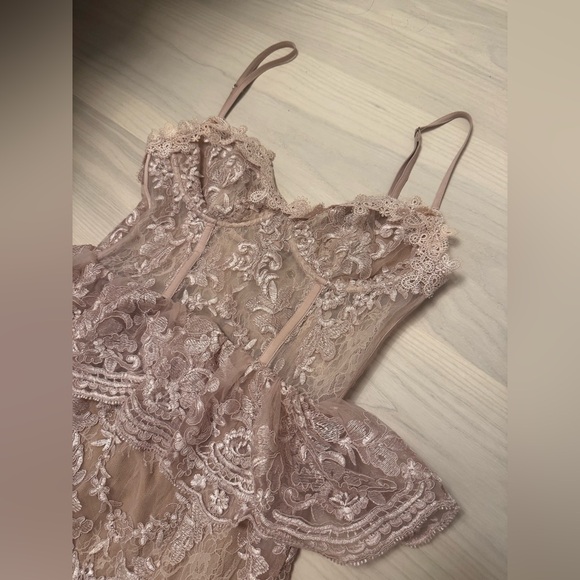 V. Chapman Lace Gown in Hushed Violet - Picture 3 of 5